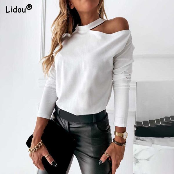 women's t-shirt fashion casual white long sleeved lady t-shirts autumn winter solid color halter elegant patchwork women's clothi
women's t-shirt fashion casual white long sleeved lady t-shirts autumn winter solid color halter elegant patchwork women's clothi