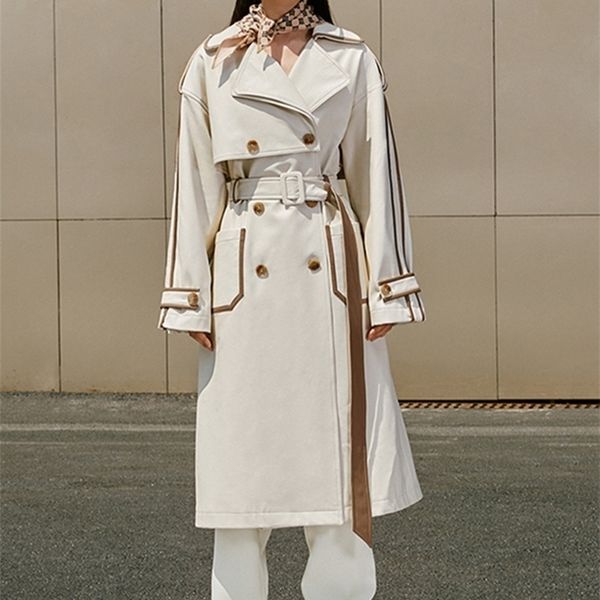 women's trench coats lautaro spring autumn long color block pu leather trench coat for women belt pockets designer loose stylish luxury, Tan;black
women's trench coats lautaro spring autumn long color block pu leather trench coat for women belt pockets designer loose stylish luxury, Tan;black