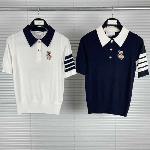 2022 fashion brand tb polo shirts turn-down collar patchwork short-sleeved women wool polos bear pattern striped summer clothing, White;black
2022 fashion brand tb polo shirts turn-down collar patchwork short-sleeved women wool polos bear pattern striped summer clothing, White;black
