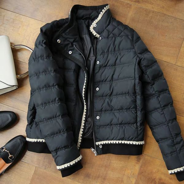 women's down parkas winter ladies short standing collar white duck down jacket light autumn and winter coat 220924, Black
women's down parkas winter ladies short standing collar white duck down jacket light autumn and winter coat 220924, Black