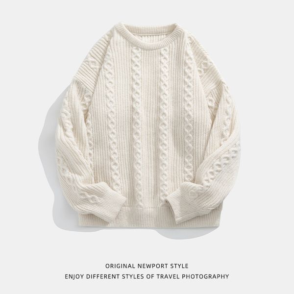 men's sweaters loose solid color men sweater vintage knitted coat women pullovers autumn fashion streetwear hip hop harajuku jumper 220, White;black
men's sweaters loose solid color men sweater vintage knitted coat women pullovers autumn fashion streetwear hip hop harajuku jumper 220, White;black