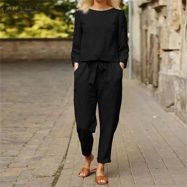 women's two piece pants zanzea women long sleeve sets 2pc autumn suits solid casual long cotton pants o neck blouse loose harem trouser, White
women's two piece pants zanzea women long sleeve sets 2pc autumn suits solid casual long cotton pants o neck blouse loose harem trouser, White