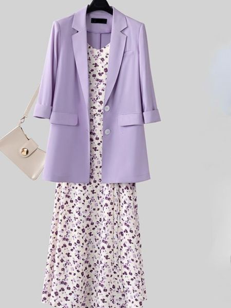 women's suits blazers summer suit ladies oversize loose suit jacket chiffon floral sling dress ladies elegant 2piece office dress women, White;black
women's suits blazers summer suit ladies oversize loose suit jacket chiffon floral sling dress ladies elegant 2piece office dress women, White;black