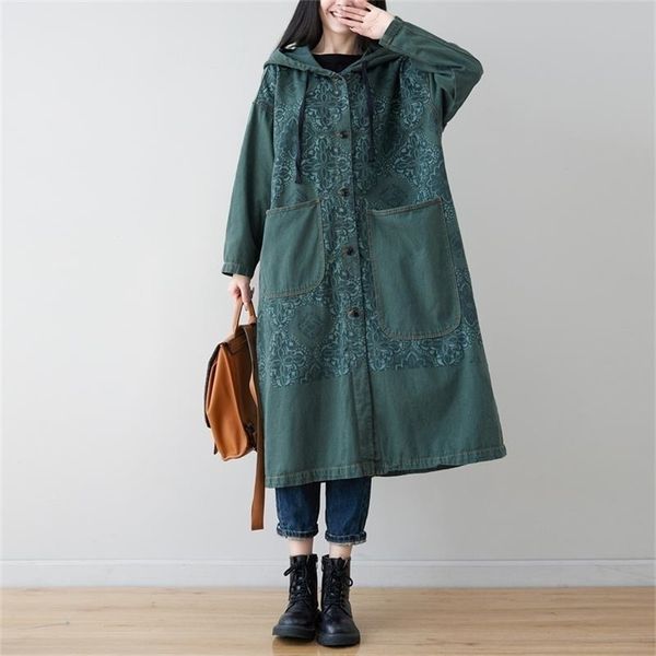 women's trench coats johnature women denim loose trench coat hooded print floral long sleeve pocket coats spring korean style casual cl, Tan;black
women's trench coats johnature women denim loose trench coat hooded print floral long sleeve pocket coats spring korean style casual cl, Tan;black