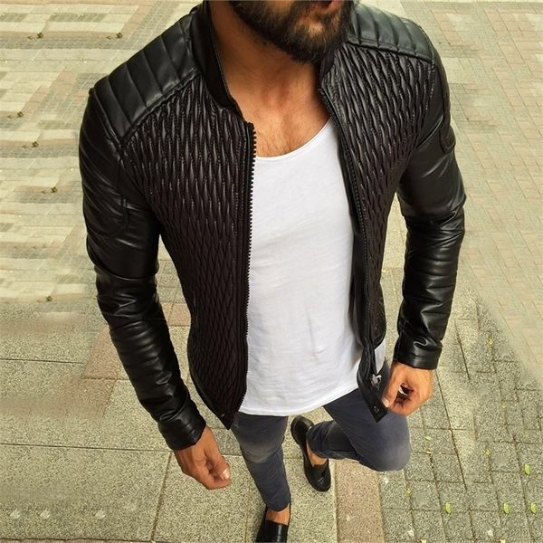 men's jackets men motorcycle bomber jacket casual faux leather zipper stand collar leather jacket with pocket fashion male blouse 22092, Black;brown
men's jackets men motorcycle bomber jacket casual faux leather zipper stand collar leather jacket with pocket fashion male blouse 22092, Black;brown
