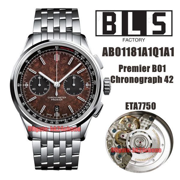 bls watches ab01181a1q1a1 premier b01 chronograph 42mm eta7750 automatic chronograph mens watch brown dial stainless steel bracelet gents wr, Slivery;brown
bls watches ab01181a1q1a1 premier b01 chronograph 42mm eta7750 automatic chronograph mens watch brown dial stainless steel bracelet gents wr, Slivery;brown