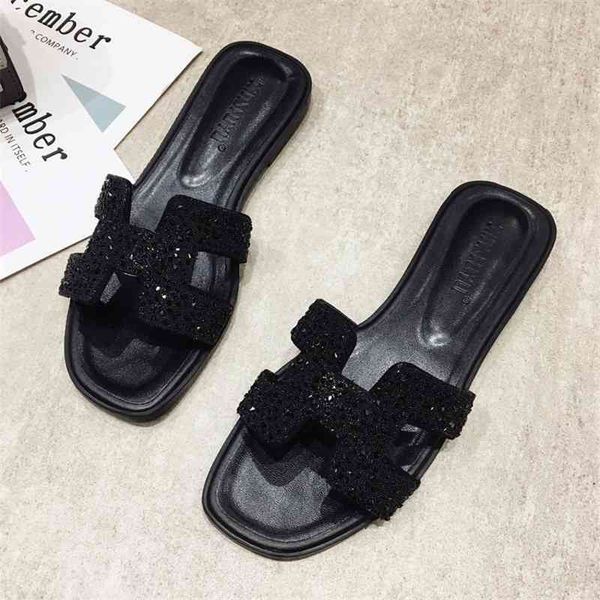 h luxury women's slippers go out in summer 2022 new ins net red diamond sandals women's fashion wear beach flip flops lil, Black
h luxury women's slippers go out in summer 2022 new ins net red diamond sandals women's fashion wear beach flip flops lil, Black