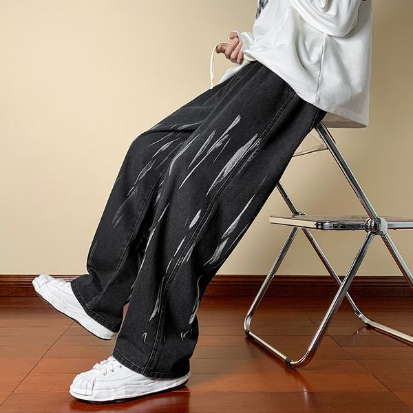 men's jeans hip hop baggy fashion straight print black pants trendy student vintage denim trousers male streetwear oversized 3xl 220923, Blue
men's jeans hip hop baggy fashion straight print black pants trendy student vintage denim trousers male streetwear oversized 3xl 220923, Blue