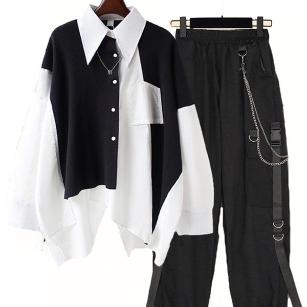 women's tracksuits women streetwear two-piece suit splice chain long sleeveribbon chain pants harajuku cargo pants 2 piece sets womens, Gray
women's tracksuits women streetwear two-piece suit splice chain long sleeveribbon chain pants harajuku cargo pants 2 piece sets womens, Gray