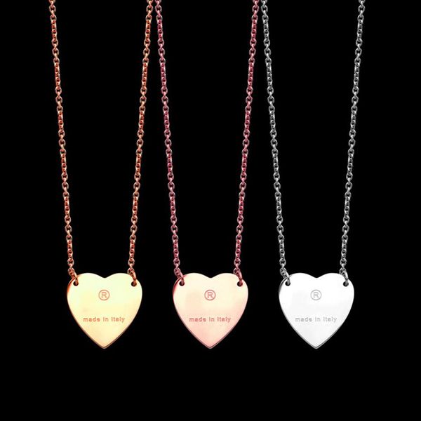 never fading stainless steel simple heart pendant necklaces 3 colors gold plated classic style logo printed women designer jewelry2938, Silver
never fading stainless steel simple heart pendant necklaces 3 colors gold plated classic style logo printed women designer jewelry2938, Silver