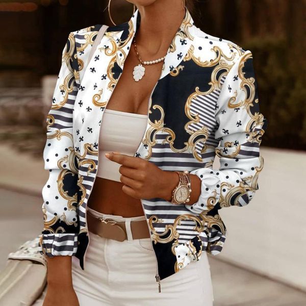 women's suits blazers autumn women jackets short coats vintage print long sleeve zipper slim thin jacket fashion casual outerwear femal, White;black
women's suits blazers autumn women jackets short coats vintage print long sleeve zipper slim thin jacket fashion casual outerwear femal, White;black