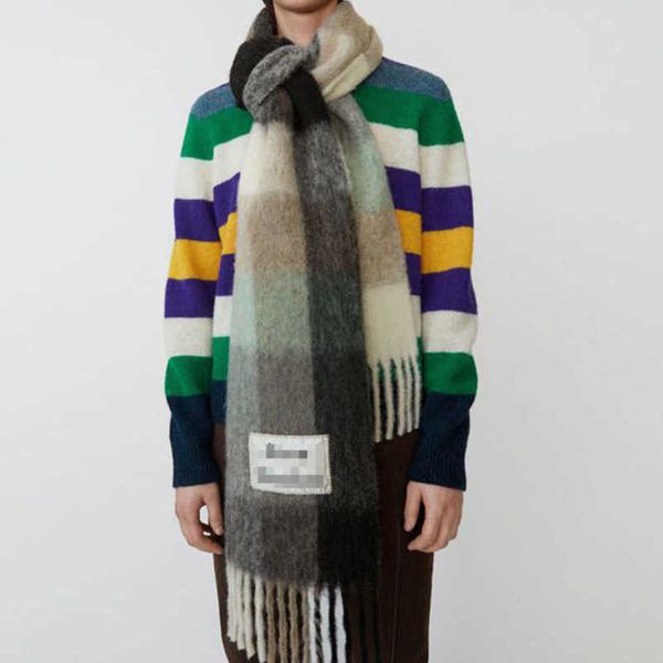 luxury men's women ac scarf fashion shawls imitation cashmere wraps rainbow thick beard lattice neckerchief tassel warm bib female dapm, Blue;gray
luxury men's women ac scarf fashion shawls imitation cashmere wraps rainbow thick beard lattice neckerchief tassel warm bib female dapm, Blue;gray