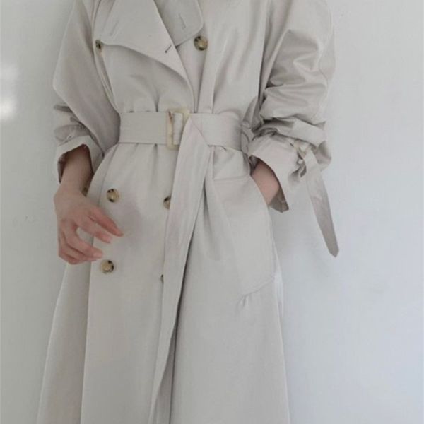 women's trench coats spring autumn casual women longtrench coat double breasted with belt loose coat office lady fashion outerwear 2209, Tan;black
women's trench coats spring autumn casual women longtrench coat double breasted with belt loose coat office lady fashion outerwear 2209, Tan;black