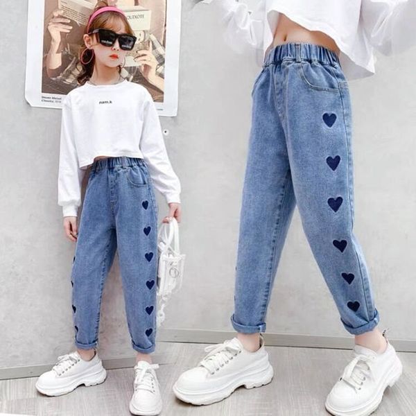 jeans fashion casual spring autumn children big girl pants love heart hole blue long trousers kids girls clothes costume 100-160 220923
jeans fashion casual spring autumn children big girl pants love heart hole blue long trousers kids girls clothes costume 100-160 220923
