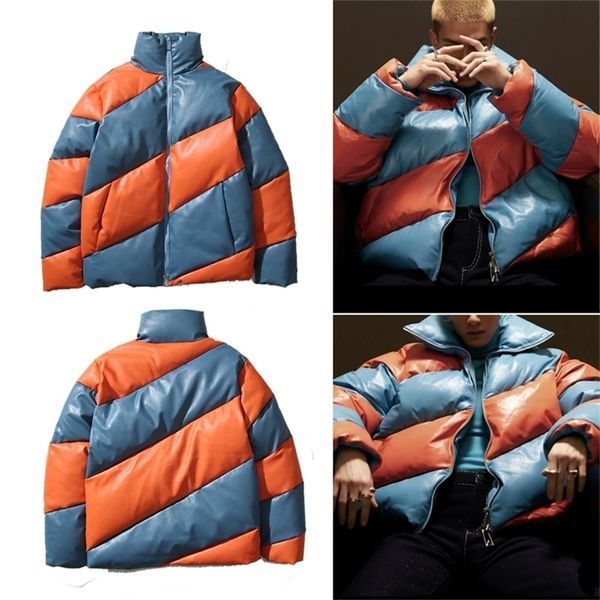 mens down parkas autumn and winter spiral color matching imitation leather warm design bread clothing trend cotton padded clothes 220923, Black
mens down parkas autumn and winter spiral color matching imitation leather warm design bread clothing trend cotton padded clothes 220923, Black