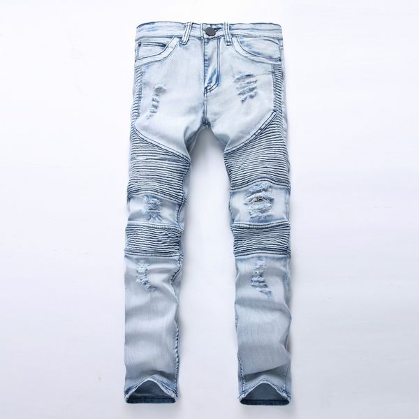 men's jeans fashion men jeans washed light blue moto denim pants ripped rider biker motorcycle hip hop for skinny stretch 220923
men's jeans fashion men jeans washed light blue moto denim pants ripped rider biker motorcycle hip hop for skinny stretch 220923