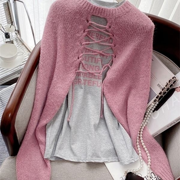 womens sweaters circyy sweater women pullovers shawl pink oversized twopiece oneck t shirt autumn winter lace up chic female simple casual 2, White;black
womens sweaters circyy sweater women pullovers shawl pink oversized twopiece oneck t shirt autumn winter lace up chic female simple casual 2, White;black