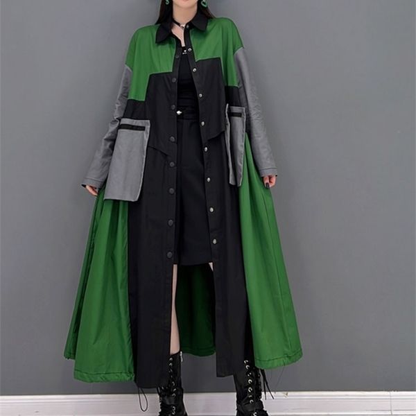 women's trench coats xitao fashion contrast color patchwork tench loose simplicity temperament turndown collar casual loose women allma, Tan;black
women's trench coats xitao fashion contrast color patchwork tench loose simplicity temperament turndown collar casual loose women allma, Tan;black