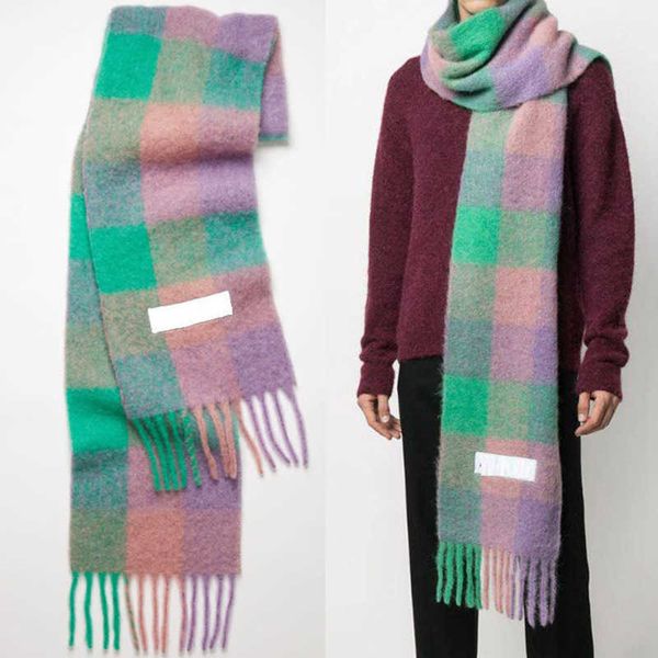 men women ac classic scarf luxury scarves imitation cashmere wraps fashion students rainbow plaid neckerchief versatile warm bib female wrap, Blue;gray
men women ac classic scarf luxury scarves imitation cashmere wraps fashion students rainbow plaid neckerchief versatile warm bib female wrap, Blue;gray