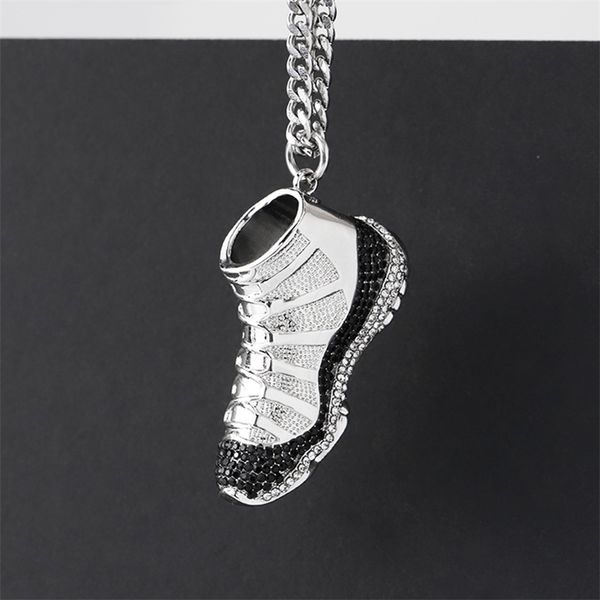 pendant necklaces mylongingcharm hip hop shoes stainless steel with black and white stones 220924, Silver
pendant necklaces mylongingcharm hip hop shoes stainless steel with black and white stones 220924, Silver