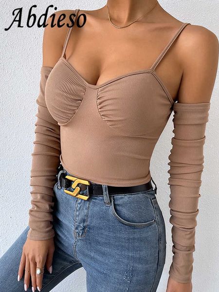 women's t-shirt abdieso ribber knit backless women 2022 autumn long sleeve basic casual t shirt fashion y2k cropped off shoulder t2209, White
women's t-shirt abdieso ribber knit backless women 2022 autumn long sleeve basic casual t shirt fashion y2k cropped off shoulder t2209, White