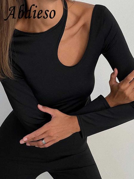 women's t-shirt abdieso y2k cut out long sleeve t shirt women streetwear 2022 black o neck skinny basic ribber casual autumn tees t230, White
women's t-shirt abdieso y2k cut out long sleeve t shirt women streetwear 2022 black o neck skinny basic ribber casual autumn tees t230, White