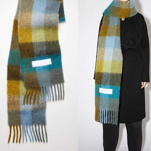 men classic women ac scarf luxury shawls imitation cashmere wraps fashion students rainbow plaid neckerchief versatile warm bib female xsqd, Blue;gray
men classic women ac scarf luxury shawls imitation cashmere wraps fashion students rainbow plaid neckerchief versatile warm bib female xsqd, Blue;gray