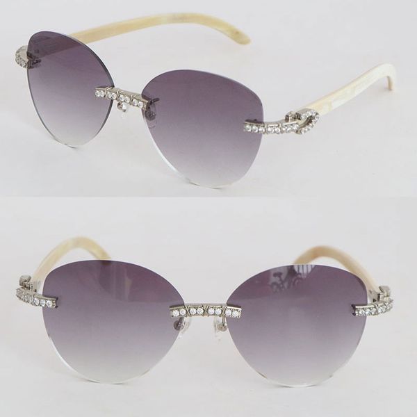 large round luxury diamond set rimless sunglasses womans designer white genuine natural horn men famous 3524012 decor c sun glasses male and, White;black
large round luxury diamond set rimless sunglasses womans designer white genuine natural horn men famous 3524012 decor c sun glasses male and, White;black