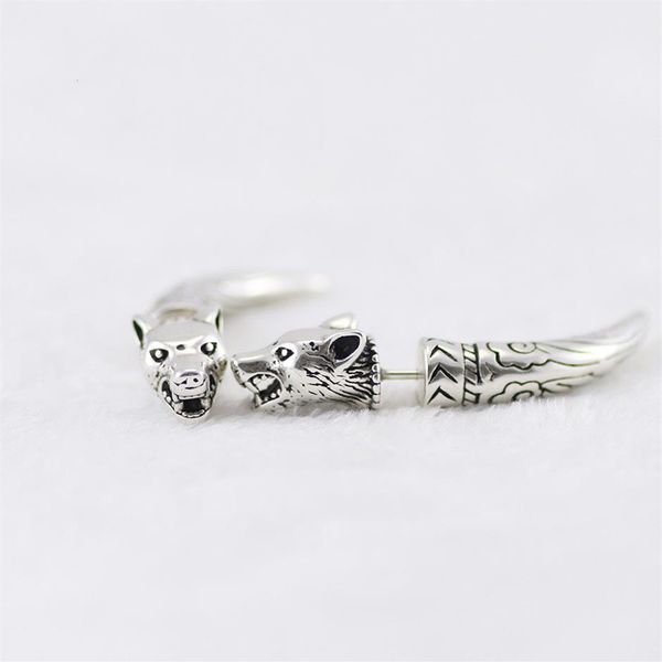 s925 sterling silver earrings anger forest series vintage engraved wolf head sterling silver earrings curved bottom bracket sterli2263, Golden
s925 sterling silver earrings anger forest series vintage engraved wolf head sterling silver earrings curved bottom bracket sterli2263, Golden