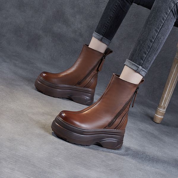 boots leather thick soled riding female british style autumn and winter double zipper inner heightening short 220924, Black
boots leather thick soled riding female british style autumn and winter double zipper inner heightening short 220924, Black
