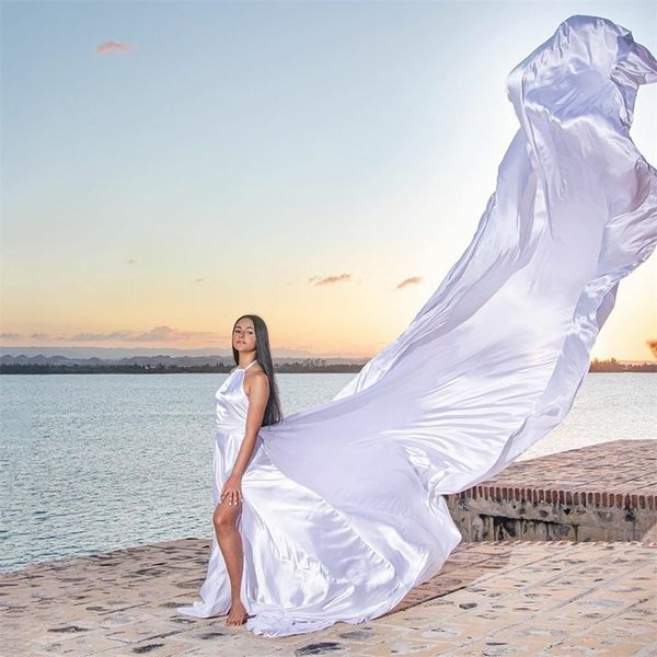 party dresses uzn backless a line silk like satin beach prom dress halter neck sleeveless high split evening dress with long train 220923, White;black
party dresses uzn backless a line silk like satin beach prom dress halter neck sleeveless high split evening dress with long train 220923, White;black