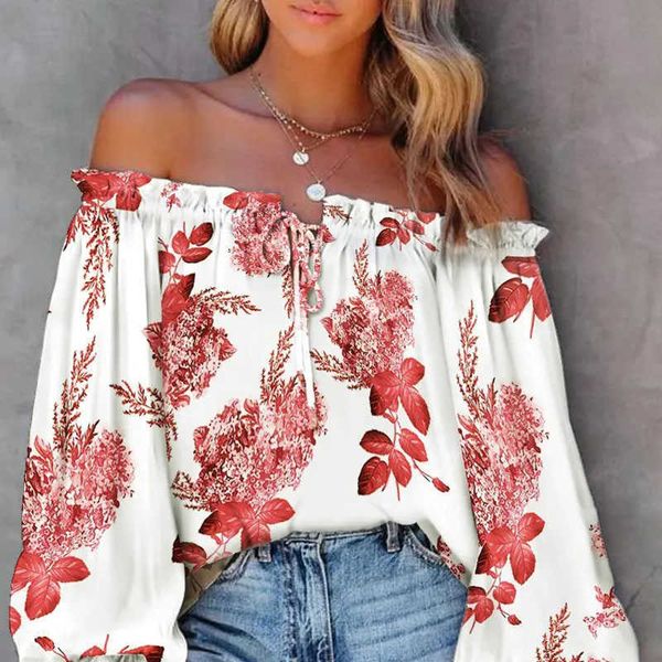 women's t-shirt t-shirts belt casual slash neck spring autumn plaid print long sleeve popularity wild leisure 2022 new fashion women�, White
women's t-shirt t-shirts belt casual slash neck spring autumn plaid print long sleeve popularity wild leisure 2022 new fashion women�, White