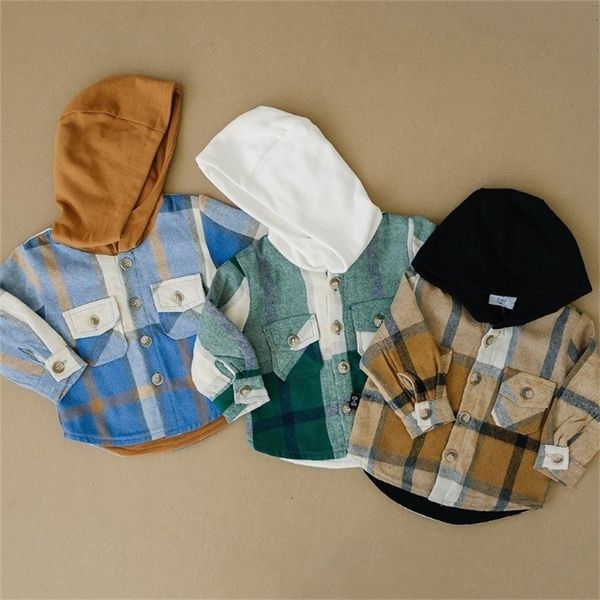 jackets kid boys shirt coat autumn clothing toddlers plaid patchwork long sleeve children casual hooded outwear 220923, Blue;gray
jackets kid boys shirt coat autumn clothing toddlers plaid patchwork long sleeve children casual hooded outwear 220923, Blue;gray