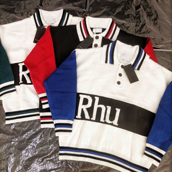 22ss rhud mens knitted sweater designer polo shirt jacquard sweaters embroidery lapel pullover american hip hop sweatshirt winter wool coat, White;black
22ss rhud mens knitted sweater designer polo shirt jacquard sweaters embroidery lapel pullover american hip hop sweatshirt winter wool coat, White;black