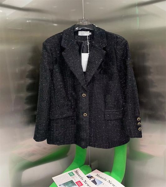 the new woven suit jacket heavy embroidered woolen woven top, Black;brown