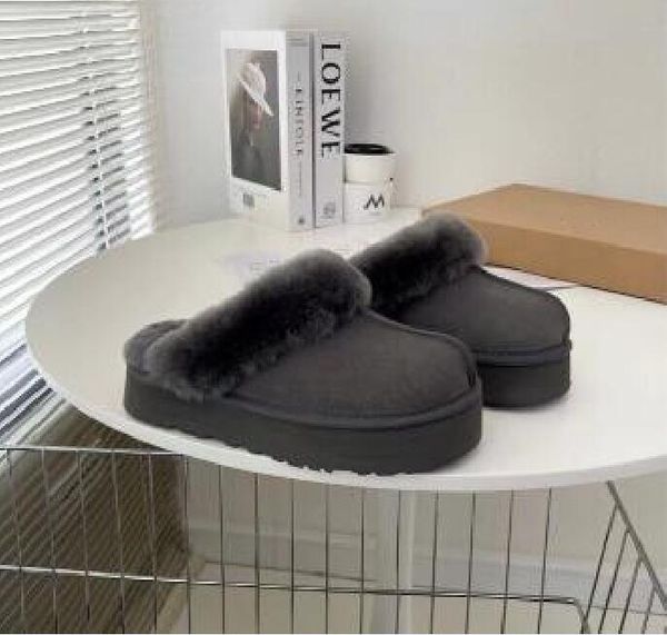 women's thickened sole platform slippers shoes fashion design women cow-split leather slipper boots, Black
women's thickened sole platform slippers shoes fashion design women cow-split leather slipper boots, Black
