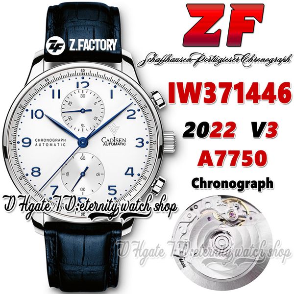 zf v3 az371446 a7750 automatic chronograph mens watch th 12.3 white dial blue number markers stainless case blue leather strap 2022 super ed, Slivery;brown
zf v3 az371446 a7750 automatic chronograph mens watch th 12.3 white dial blue number markers stainless case blue leather strap 2022 super ed, Slivery;brown
