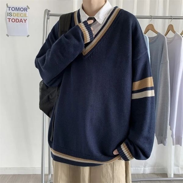 mens sweaters mens vneck pullover autumn sweater student uniform set college style korean winter knitted loose couple long sleeve 220923, White;black
mens sweaters mens vneck pullover autumn sweater student uniform set college style korean winter knitted loose couple long sleeve 220923, White;black