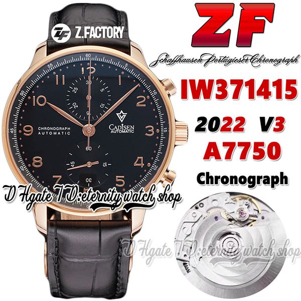 zf v3 az371415 a7750 automatic chronograph mens watch th 12.3 black dial number markers rose gold steel case leather strap super edition sat, Slivery;brown
zf v3 az371415 a7750 automatic chronograph mens watch th 12.3 black dial number markers rose gold steel case leather strap super edition sat, Slivery;brown