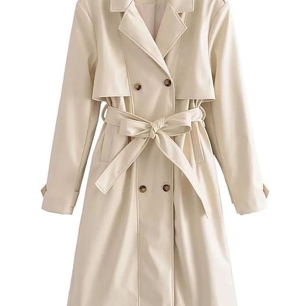 women's trench coats aachoae elegant beige color pu long trenchs women notched collar long sleeve long coats with belt lady double brea, Tan;black
women's trench coats aachoae elegant beige color pu long trenchs women notched collar long sleeve long coats with belt lady double brea, Tan;black