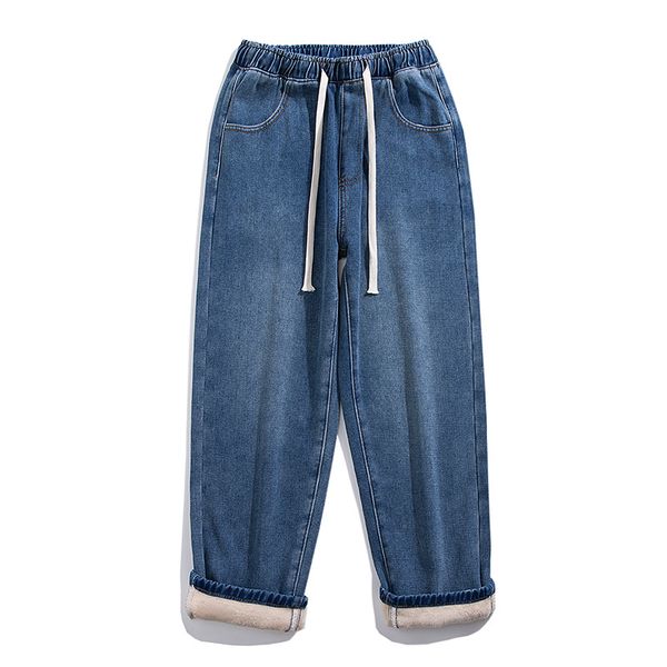 men's jeans winter men warm baggy streetwear korean fashion denim wide leg pants fleece thick casual trousers male brand blue 220923
men's jeans winter men warm baggy streetwear korean fashion denim wide leg pants fleece thick casual trousers male brand blue 220923