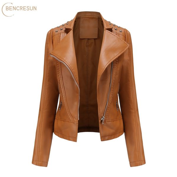 women's trench coats fashion metal rivet thin leather jacket women zipper spring autumn motor biker pu leather female coat long sleeve, Tan;black
women's trench coats fashion metal rivet thin leather jacket women zipper spring autumn motor biker pu leather female coat long sleeve, Tan;black