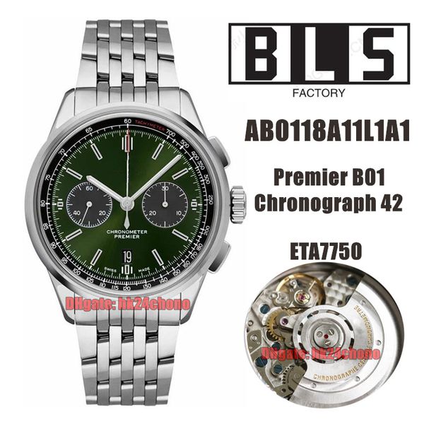 bls watches ab0118a11l1a1 premier b01 chronograph 42mm eta7750 automatic chronograph mens watch green dial stainless steel bracelet gents wr, Slivery;brown
bls watches ab0118a11l1a1 premier b01 chronograph 42mm eta7750 automatic chronograph mens watch green dial stainless steel bracelet gents wr, Slivery;brown