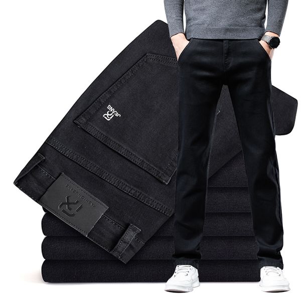 men's jeans men mid waist black classic style business casual stretch straight denim pants male fashion slim brand trousers 220923, Blue
men's jeans men mid waist black classic style business casual stretch straight denim pants male fashion slim brand trousers 220923, Blue