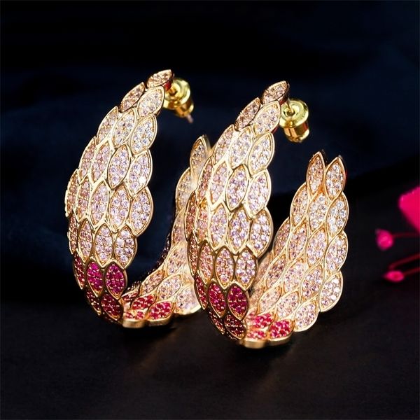 hoop huggie cwwzircons luxury full cubic zirconia paved double sided feather big earrings for women dubai gold plated jewelry cz261 220924, Golden;silver
hoop huggie cwwzircons luxury full cubic zirconia paved double sided feather big earrings for women dubai gold plated jewelry cz261 220924, Golden;silver