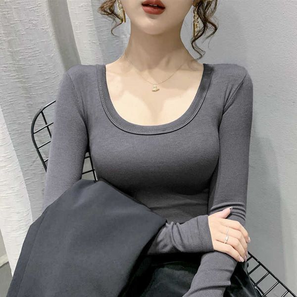 women's t-shirt women long sleeve t-shirt 2022 autumn u neck solid rib knit basic tee slim fashion korean female pullover t-shirt t220, White
women's t-shirt women long sleeve t-shirt 2022 autumn u neck solid rib knit basic tee slim fashion korean female pullover t-shirt t220, White