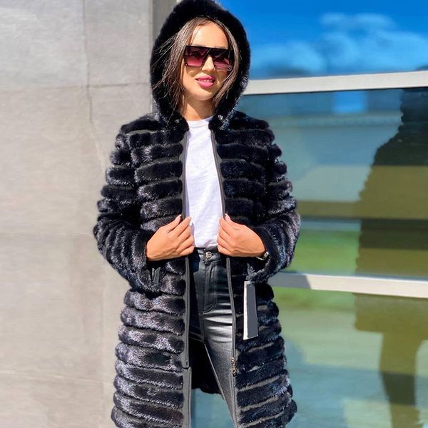 women s fur faux mink coat real female natural detachable sleeves jacket winter warm clothes casual 220926, Black
women s fur faux mink coat real female natural detachable sleeves jacket winter warm clothes casual 220926, Black