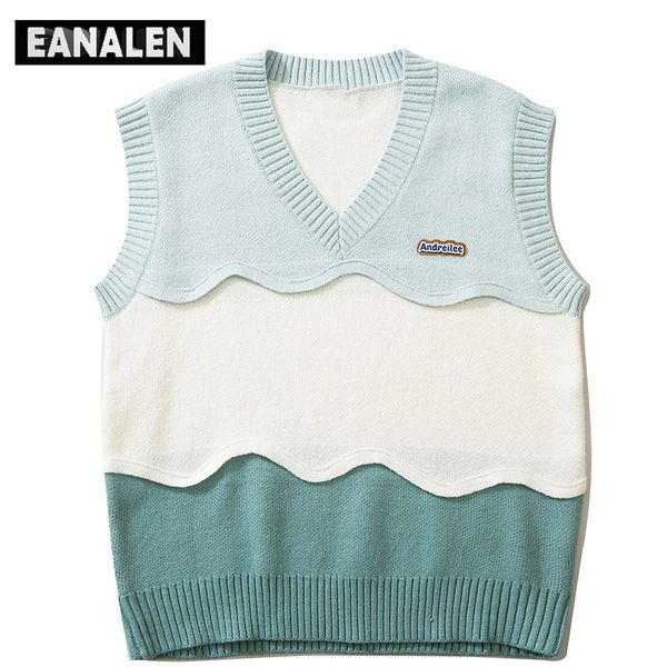 men's sweaters harajuku retro stitching large striped knitted sweater vest oversized sweater back heartbeat line pullover grandpa ugly, White;black
men's sweaters harajuku retro stitching large striped knitted sweater vest oversized sweater back heartbeat line pullover grandpa ugly, White;black