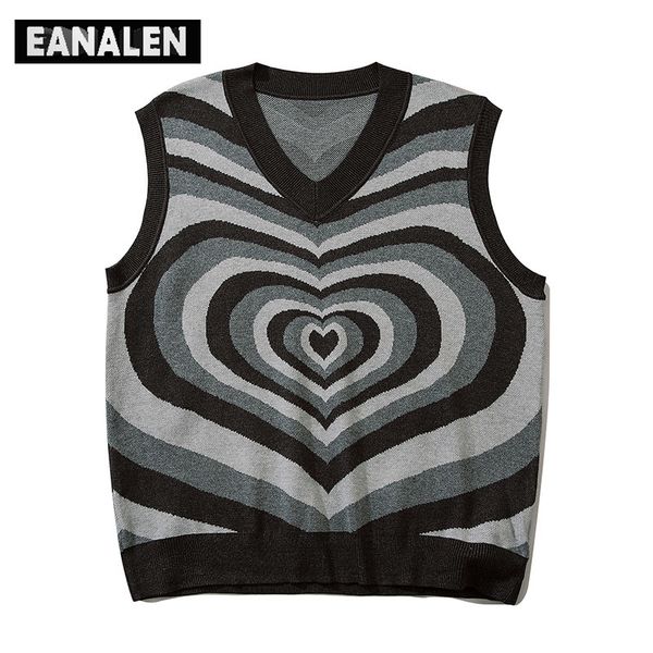 men's sweaters harajuku contrast color heart knitted sweater vest men's oversized sleeveless pullover women's retro street hi, White;black
men's sweaters harajuku contrast color heart knitted sweater vest men's oversized sleeveless pullover women's retro street hi, White;black
