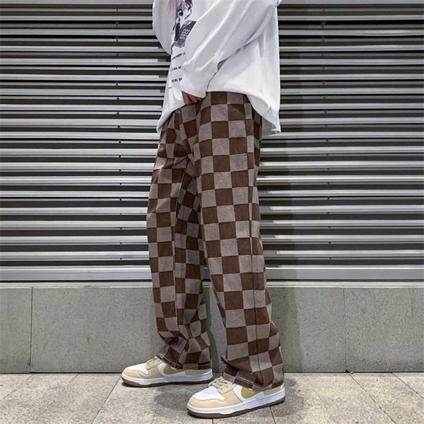 men's jeans spring brown check print baggy korean fashion streetwear denim straight pants male brand trousers 220922, Blue
men's jeans spring brown check print baggy korean fashion streetwear denim straight pants male brand trousers 220922, Blue